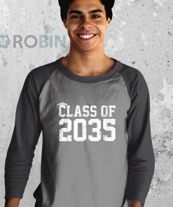 youth raglan black class of 2035 grow with me graduation first day of school uTT7t
