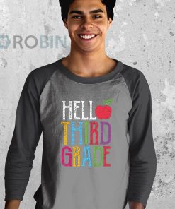 youth raglan black hello 3rd grade red apple back to school first day of school hVEaz