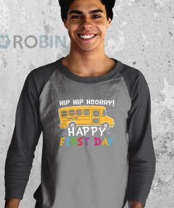 youth raglan black hip hip hooray happy first day back to school first day of school P3Zj2