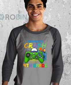 youth raglan black im ready to crush 4th grade back to school video game VtNp2