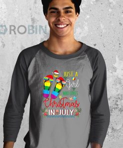 youth raglan black just a girl who loves christmas in july flip flops summer Q5roB