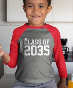 youth raglan red class of 2035 grow with me graduation first day of school 5WF7o