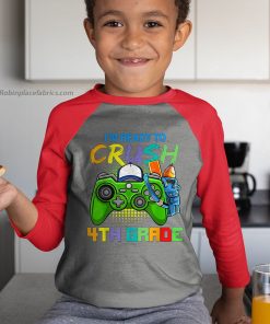 youth raglan red im ready to crush 4th grade back to school video game CuKWu