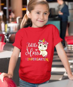 youth red t shirt first day of school shirt for girls little miss kindergarten 4hrnx
