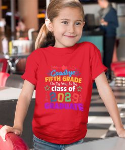 youth red t shirt goodbye 5th grade class of 2029 grad hello 6th grade Pm9xB