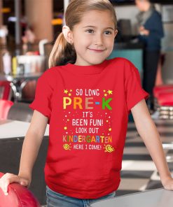 youth red t shirt kids so long pre k kindergarten here i come graduation W4e0I
