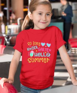 youth red t shirt so long kindergarten hello summer last day of school grad tTfDS