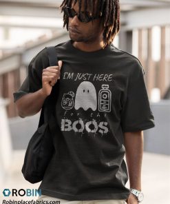 a t shirt black im just here for the boos funny halloween ghost gin z6t1sb