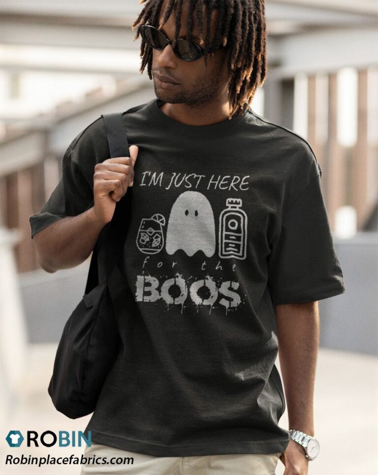 I’m Just Here For The Boos Funny Halloween Ghost Gin Shirt