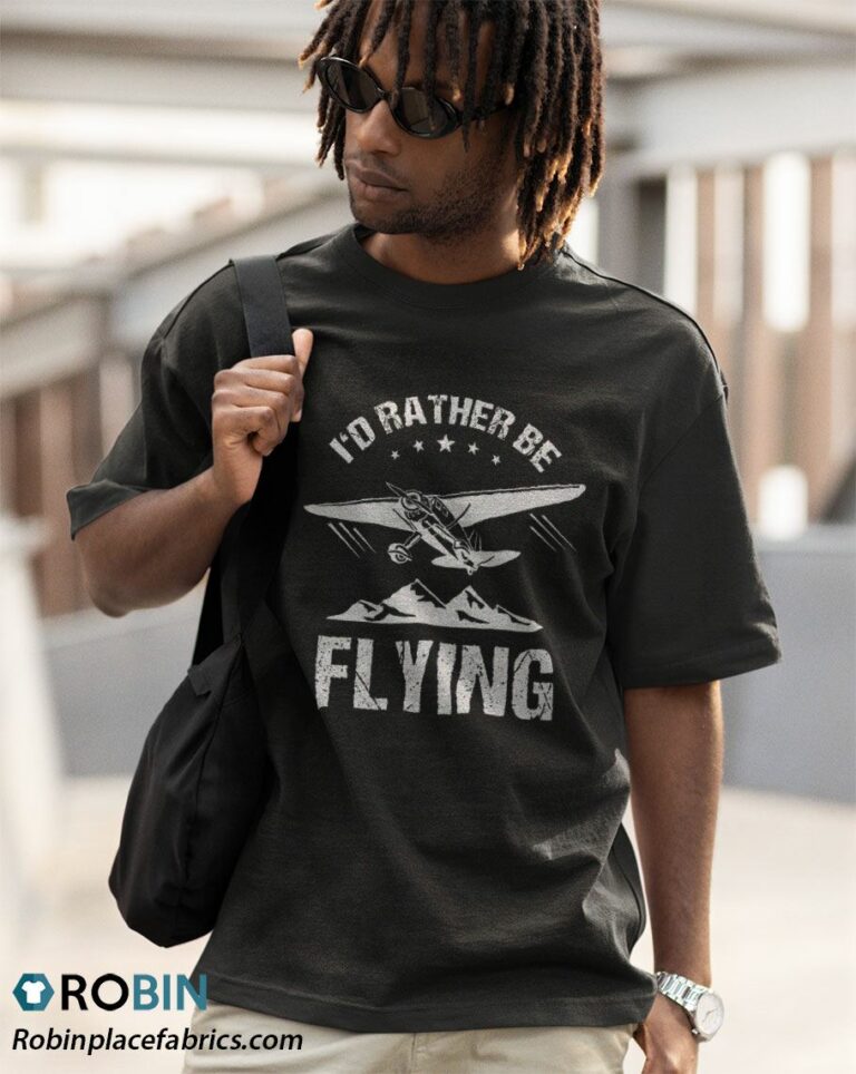 Retro Pilot Aviation I’d Rather be Flying Plane Shirt