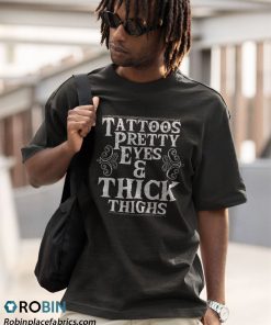 a t shirt black tattoos pretty eyes thick thighs qlaiax