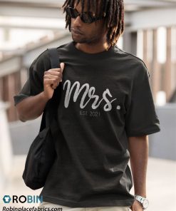 a t shirt black wedding matching gifts mrs. est. 2021 bridal m1unbw