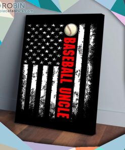 America Flag Baseball Uncle Matte Wall Art (Canvas And Poster)