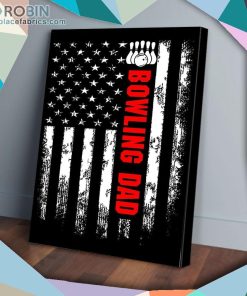America Flag Bowling Dad Matte Wall Art (Canvas And Poster)