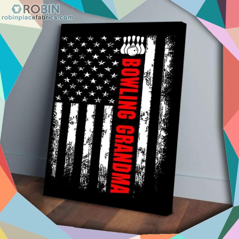 America Flag Bowling Grandma Matte Wall Art (Canvas And Poster)