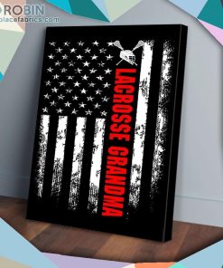 America Flag Lacrosse Grandma Matte Wall Art (Canvas And Poster)