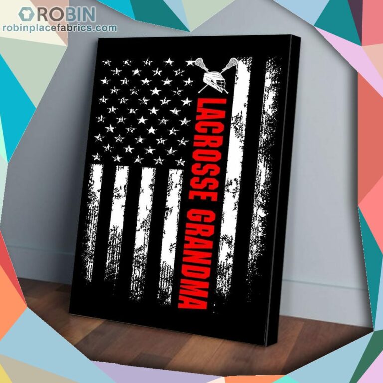 America Flag Lacrosse Grandma Matte Wall Art (Canvas And Poster)