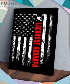 America Flag Lacrosse Grandpa Matte Wall Art (Canvas And Poster)
