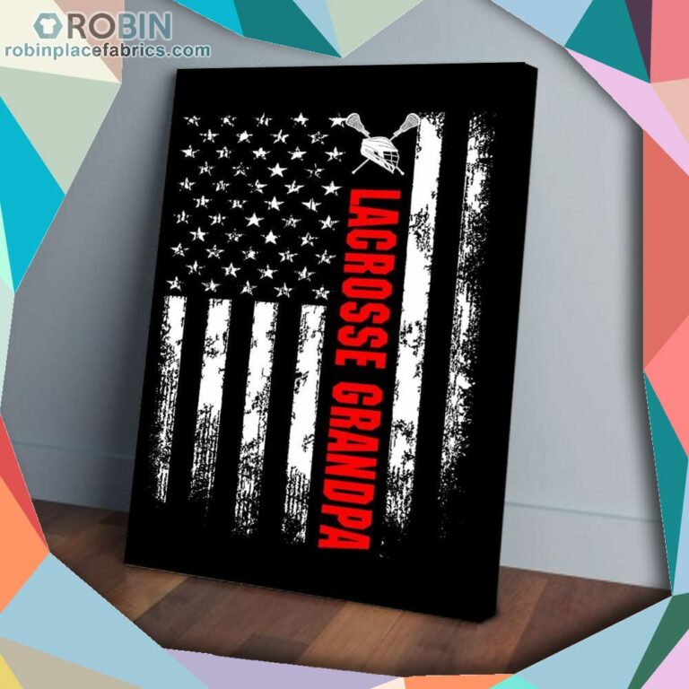 America Flag Lacrosse Grandpa Matte Wall Art (Canvas And Poster)