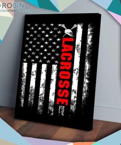 America Flag Lacrosse Matte Wall Art (Canvas And Poster)