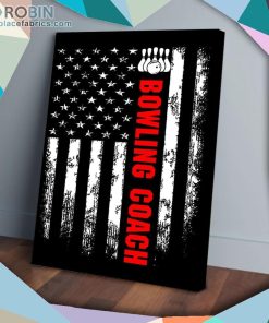 American Flag Bowling Coach Matte Wall Art (Canvas And Poster)