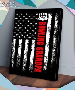 American Flag Bowling Grandpa Matte Wall Art (Canvas And Poster)