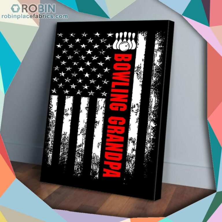 American Flag Bowling Grandpa Matte Wall Art (Canvas And Poster)