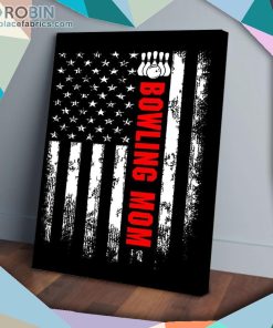 American Flag Bowling Mom Backside Matte Wall Art (Canvas And Poster)