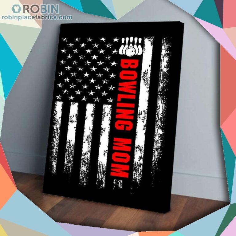 American Flag Bowling Mom Backside Matte Wall Art (Canvas And Poster)