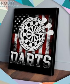 American Flag Darts Matte Wall Art (Canvas And Poster)