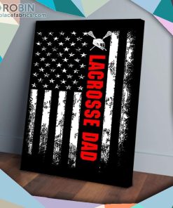American Flag Lacrosse Dad Backside Matte Wall Art (Canvas And Poster)