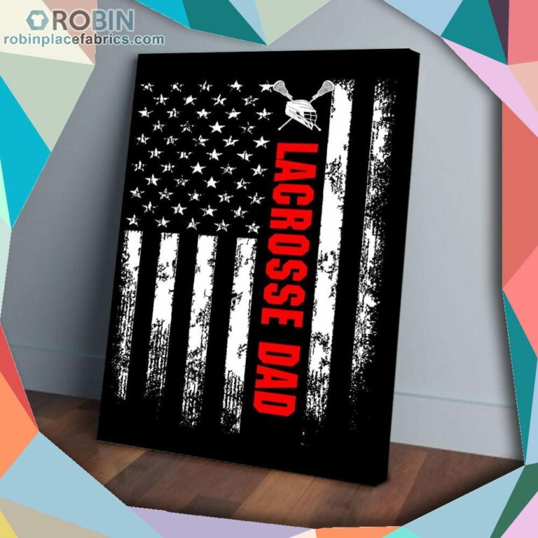 American Flag Lacrosse Dad Backside Matte Wall Art (Canvas And Poster)