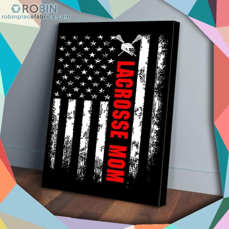 American Flag Lacrosse Mom Backside Matte Wall Art (Canvas And Poster)