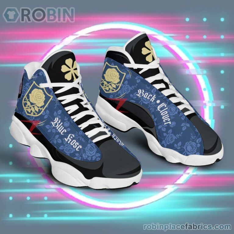 Anime Shoes Back Clover Blue Rose Air Jordan 13