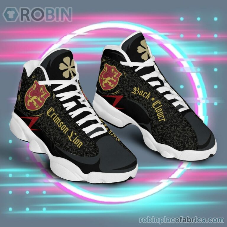 Anime Shoes Back Clover Crimson Lion Air Jordan 13
