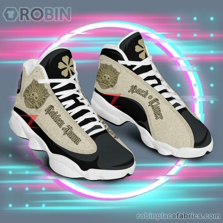 Anime Shoes Back Clover Golden Dawn Air Jordan 13