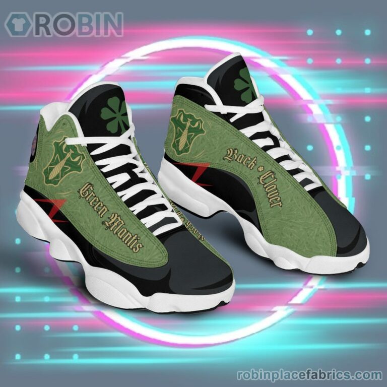 Anime Shoes Back Clover Green Mantis Air Jordan 13