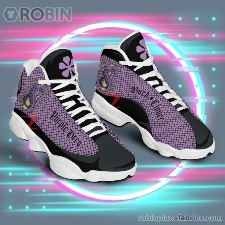 Anime Shoes Back Clover Purple Orca Air Jordan 13