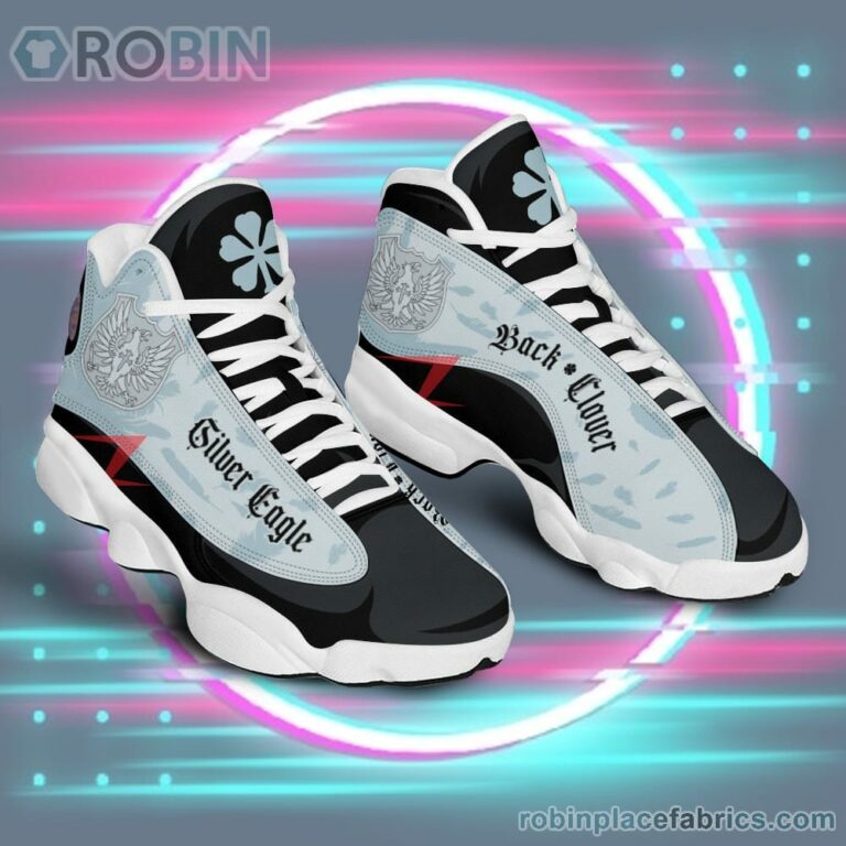 Anime Shoes Back Clover Silver Eagle Air Jordan 13