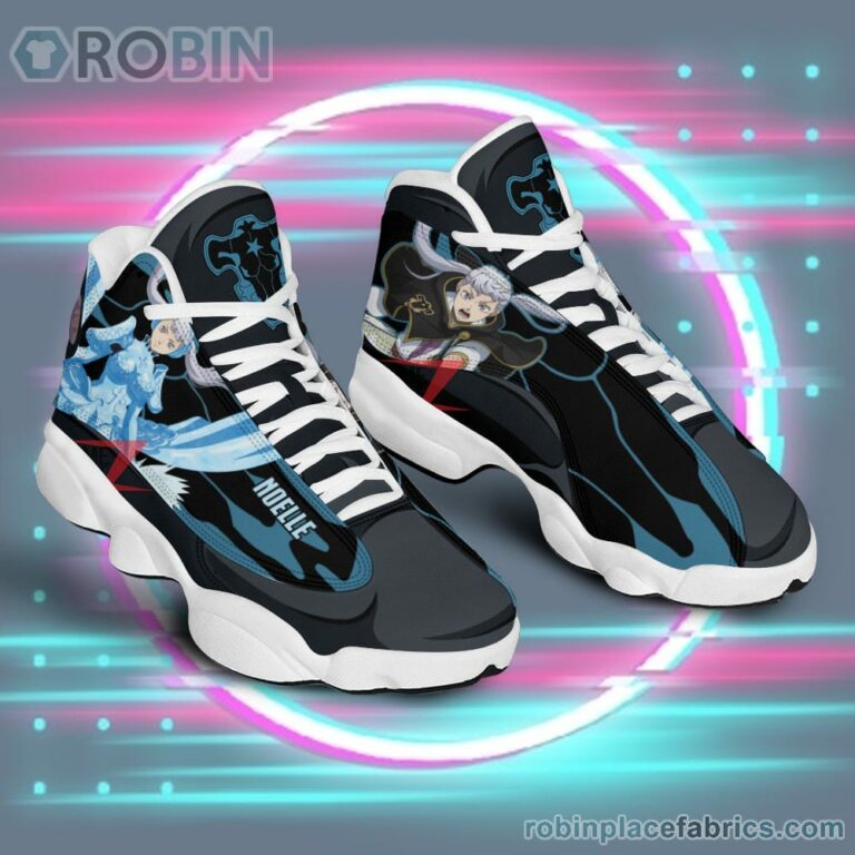 Anime Shoes Black Clover Air Jordan 13 Sneakers Noelle Silva Black Bull