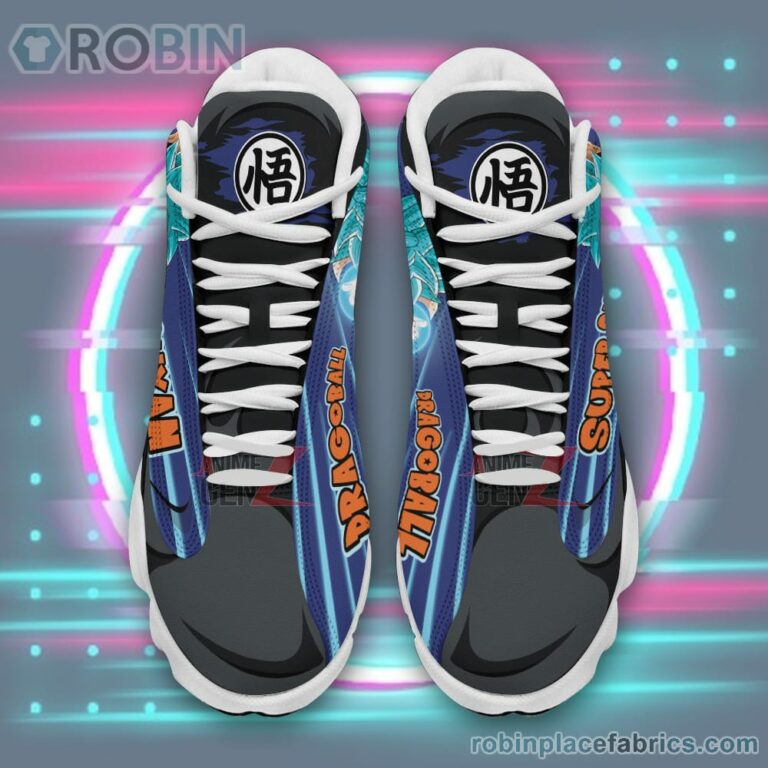 Anime Shoes Dragon Ball Goku Super Saiyan Blue Air Jordan 13 Sneakers