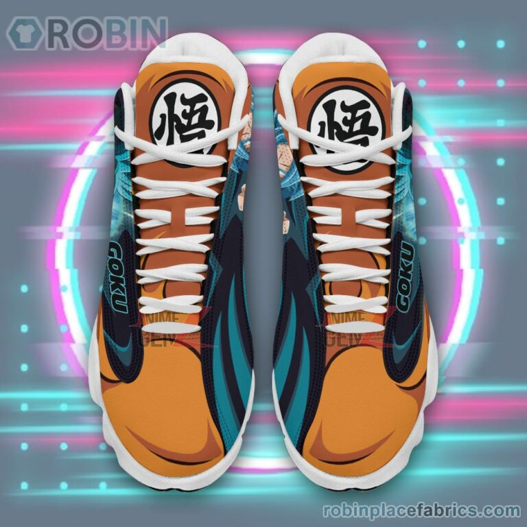Anime Shoes Dragon Ball Sneakers Goku Super Saiyan Blue Air Jordan 13 Sneakers