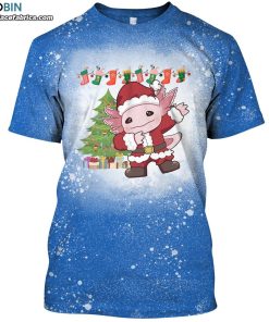 axolotl dabbing christmas bleached t shirt axolotl dab xmas shirt 1 NBxBl