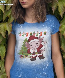 Axolotl Dabbing Christmas Bleached T-Shirt – Axolotl Dab Xmas Shirt Axolotl Dabbing Christmas Bleached T-Shirt – Axolotl Dab Xmas Shirt