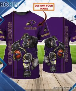 Baltimore Ravens Custom Shirt – Personalized Full Printed 3D T Shirt