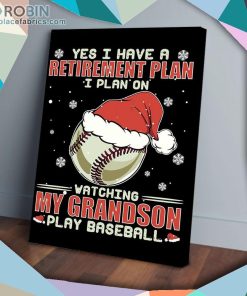 Baseball Grandson Christmas Matte Wall Art (Canvas And Poster)