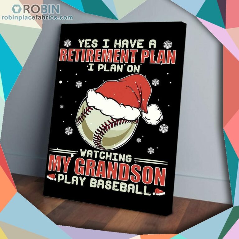 Baseball Grandson Christmas Matte Wall Art (Canvas And Poster)