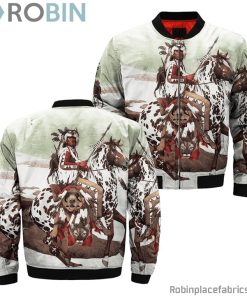 Bev Doolittle Native American Bomber Jacket