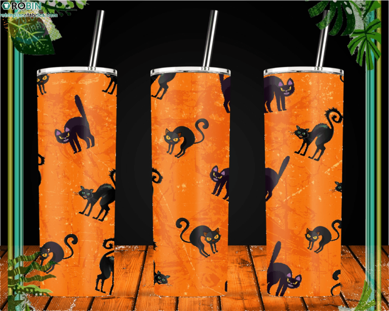 Black Cat Tumbler Halloween Tumbler Skinny Tumbler