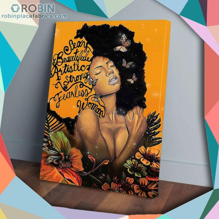 Black Women Proud Beautiful Strong Fearless Woman Matte Wall Art (Canvas And Poster)